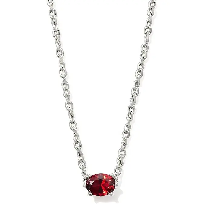 Kendra Scott Cailin Silver Pendant Necklace in Red Crystal 9608871222