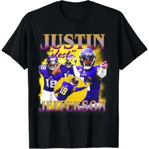 Retro Justin Tee Jefferson Design 90s Graphic T-Shirt