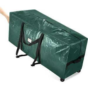 7.5/9 ft Rolling Christmas Tree Storage Bag, Clothes Storage Bag, 2 Swivel Wheels for Easy Moving, Heavy Duty Extra Large Artificial Christmas Tree Bag with Reinforced Carry Handles and Fixed Buckle