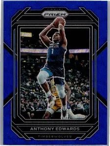 2022-23 Panini Prizm #56 Anthony Edwards Prizms Blue Wave