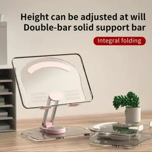 360° Rotating Acrylic Tablet Stand,1 Count Adjustable Desk Stand, Foldable Holder Stand Compatible with iPad Pro Air Mini Kindle Surface Pro Galaxy Tab Phone 4-13, Tablet Mount Stand