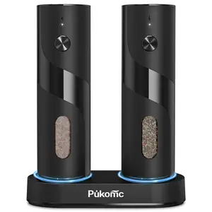 Susteas Rechargeable Electric Salt & Pepper Mill – 5 Coarseness Settings, One-Hand Use, Quick Charge. Perfect for Kitchens!