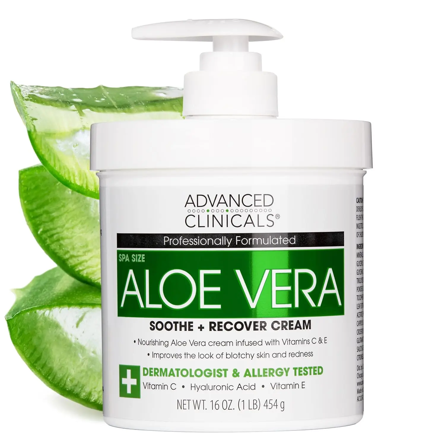 Advanced Clinicals Aloe Vera Skin Care Relief Lotion - Vitamin E, Hyaluronic Acid & Vitamin C Infused Moisturizer for Dry Skin, 16 oz