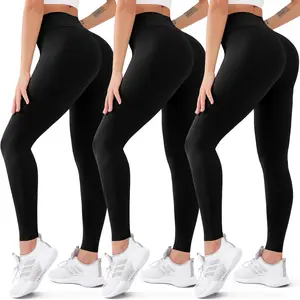 3 Pack High Waisted Leggings for Women Butt Lift Tummy Control Yoga Pants Non See-Through Workout Running PantsGift