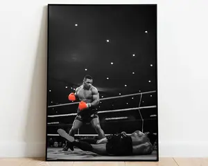 Boxing Themed Canvas Wall Art Print, Unframed Sports Inspired Artwork Ideal for Living Room Bedroom Gym and Entertainment Area Wall Decoration, Perfect for Sports and Boxing Enthusiasts