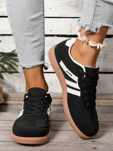 Women's PU Leather Sneakers, Casual Sporty Sneakers, Classic Design Casual Shoes, Comfortable Walking Shoes for Daily Wear and Outdoor Activities