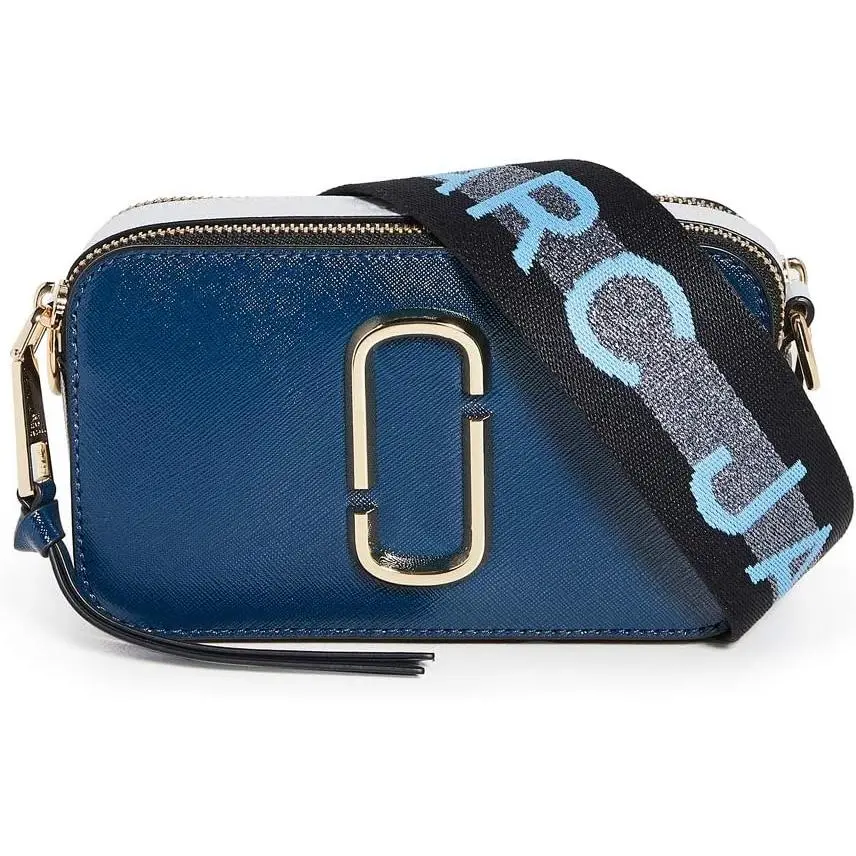 MARC JACOBS The Snapshot Calfskin Leather Crossbody Bag, a Double-Zip Colorblock Camera Bag for Everyday Use, Zipper, Bags For Everyday