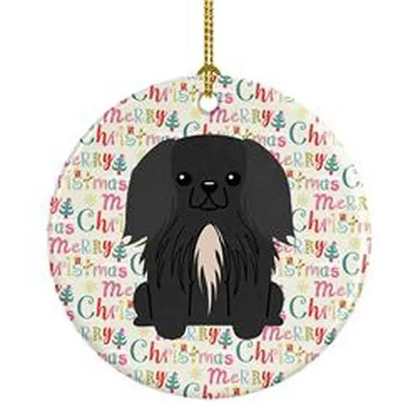 Carolines Treasures WDK1650CO1 2.8x2.8in Porcelain Pekingese Christmas Ornament - Unisex Multi-Color Ceramic Artwork, Paint-Detailed Festive Home Decor Gift