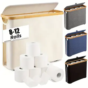 Covered Toilet Paper Storage Basket, Bathroom Organizer Rack, & Options, Ideal for Rvs & Bathrooms, Restroom