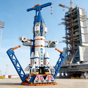 391pcs+ Space Exploration Rocket Building Blocks, Abs Material, Boy Toy, Astronaut Puzzle Assembly, Space Series Model, 6-12 Years, Gift Ideas