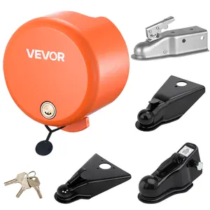 VEVOR Trailer Lock,  Fits 1-7/8, 2 & 2-5/16-Inch Straight Tongue Ball Couplers, Heavy Duty Hitch Lock with 4 Keys Secures Security Chains, Anti-Theft RV Trailer Locks for RV, Trailer, Boat