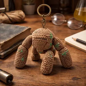 Rocky Crochet Keychain, Crochet Rocky Keychain, Amigurumi Rocky Keyring, Cute Handmade Gift, Mini Crochet Plush, Sci-Fi Fan Gift,Mothers day