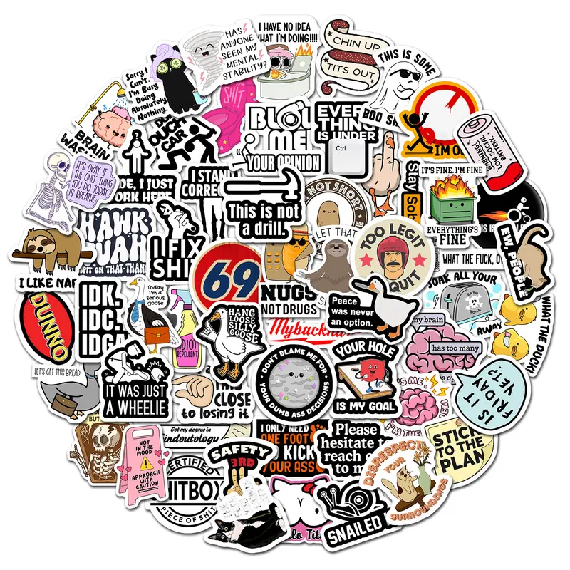 130 Pcs Funny Gift Stickers for Adults (Dirty) Meme Water Bottles Prank Pack Waterproof Cool Sticker for Laptop, Hard Hats, Sarcastic, Vinyl Decals Hilarious Gift