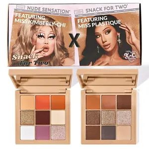 KimChi Chic Beauty KIMCHI X PLASTIQUE Nude Sensation: Snack for Two Palettes Brown Glam Makeup Shimmer Cosmetic Eyeshadow Matte Titanium Metallic