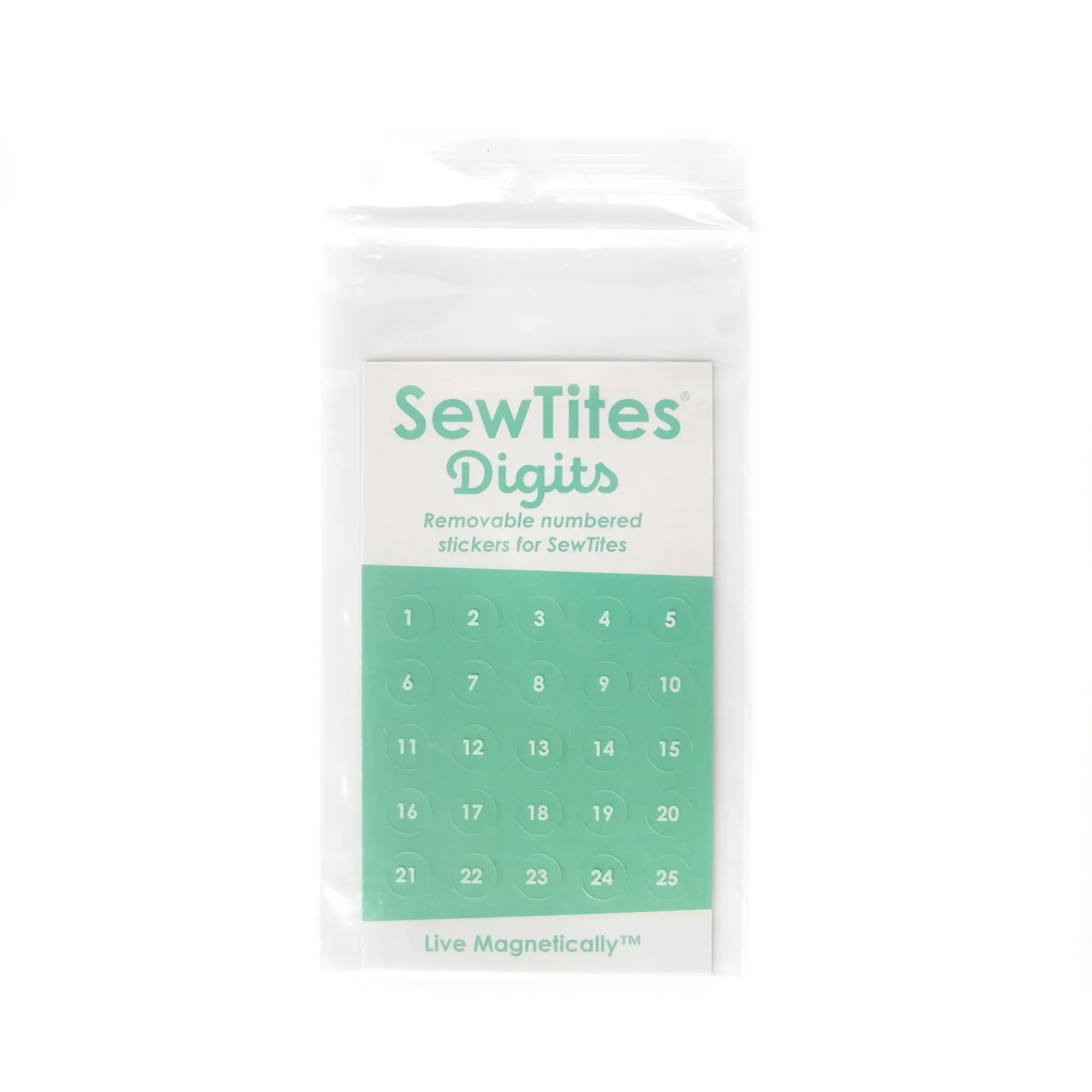 SewTites Digits Removable Numbered Stickers for SewTites 50 Pack with Numbers 1 to 25 and Blank for Custom Labeling