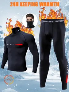 Men's Warm Underwear Set, Soft Breathable Thermal Top & Pants, Ideal for Winter Skiing Outdoor Sport Activities, Comfortable Insulated Wear