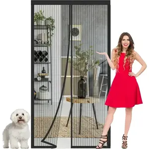 Magnetic Screen Door,Self Sealing Magnets, Easy Install Screen Doors with Magnets,Pet & Kid Friendly FallFreshness