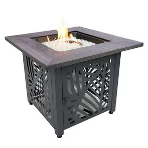 Endless Summer 30 Inch Square Outdoor UV Printed LP Gas Fire Pit Table