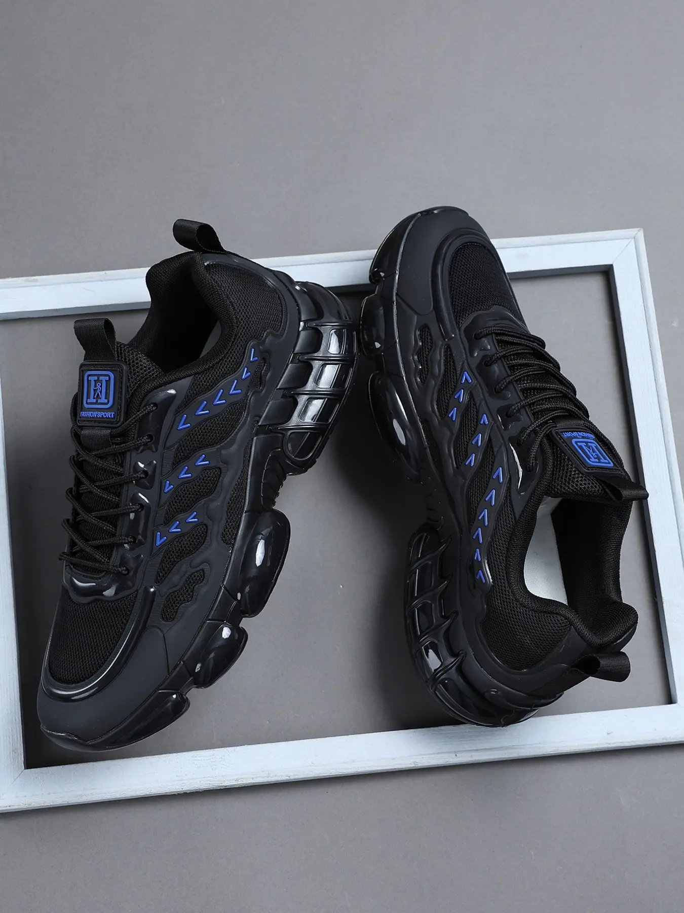 Men's Low-Top Outdoor Casual Training Shoes, Wave Armor Textile Upper, Thick Bubble Sole, Breathable Flexible Running Shoes, Running Sports Shoes, Running Sneakers, Fitness Running Shoes