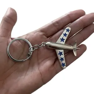 Vintage Style Airplane Keychain with Stars tour keychains business perfect gift creative keychain