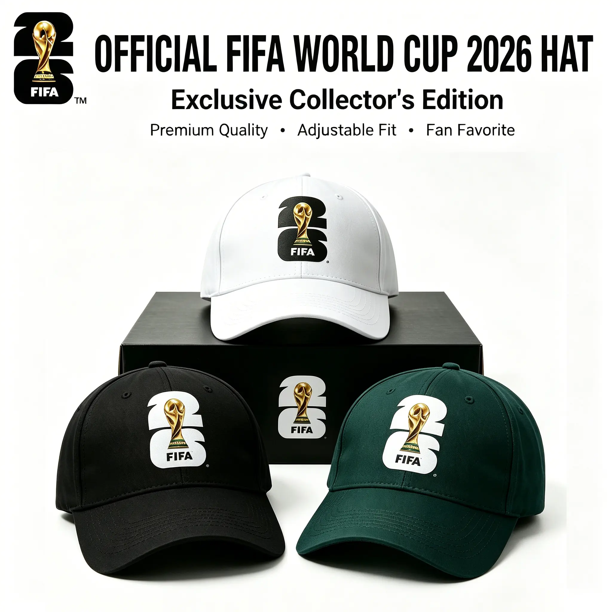 FIFA World Cup 2026 Official Collector Hat, LimitedEdition Fan Gear Baseball Cap, Licensed Football Souvenir,Adjustable Unisex Sports Cap, World Cup MerchandiseGift for Men & Women,Baseball Cap