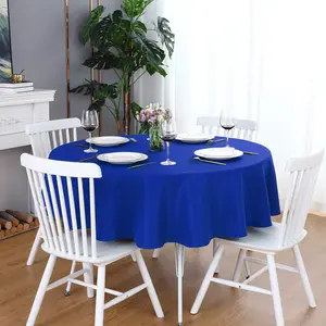 Royal Blue Round Tablecloth Waterproof Heavy Duty Wrinkle Free Polyester Fabric Table Cloth, Spillproof Washable Table Cover for Party, Camping, Picnic, Banquet Indoor and Outdoor