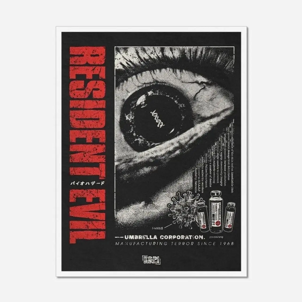Resident Evil (1996) Original Nightmare Unframed Poster - Umbrella Corp Laboratory Schematic Art Print - Classic PlayStation Horror Game Wall Decor