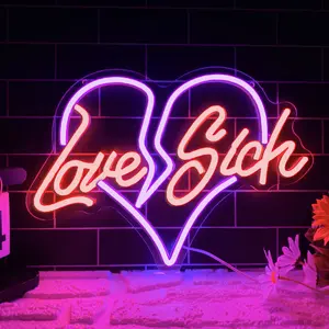 Custom Heart-Shaped Neon Light, Wall-Mounted Home Bedroom Decor Art, Wedding Party Decoration, Valentine's Day Gift, Led Neon Sign