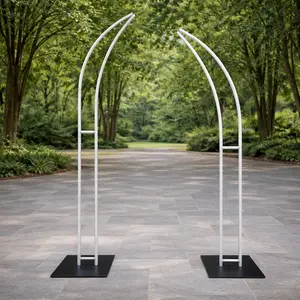 6Ft x 7Ft Curved Horns Wedding Arch Flower Frame Aluminum Alloy Ornaments Decoration Easy Assembly USA Shipping