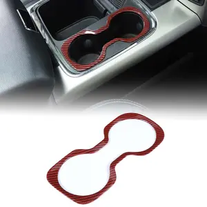 Carbon Fiber Front Cup Holder Frame Trim Cover, Car Interior Covers, Car Accessory for 2012-2017 Dodge Ram Trucks Car Decorations Car Door Protector