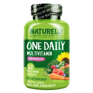 NATURELO One Daily Multivitamin for Women 50+ (Iron Free) - Menopause Support for Women Over 50 - Whole Food Supplement - Non-GMO - No Soy - 60 Capsules - 2 Month Supply