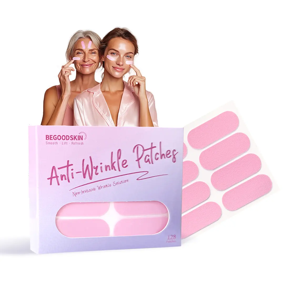 BEGOODSKIN Anti-Wrinkle Disposable Skincare Patches - Breathable Cotton-Spandex Face Lift Tape for Smile Lines, Forehead, Under Eyes, Neck Patch, Overnight Smoothing & Tightening Treatment, 128 Pieces