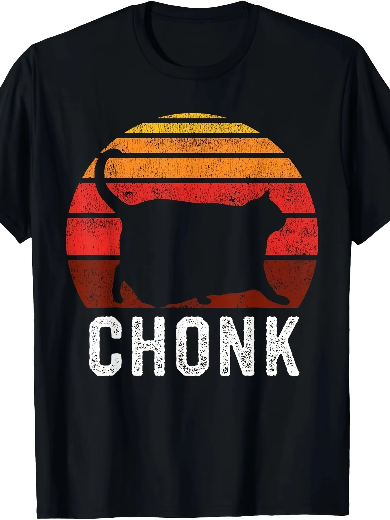 Men's Funny Cat Graphic Print Short Sleeve Tshirt - 100% Heavyweight Cotton Soft Vibrant Top, Classic Menswear Tee for Halloween & Casual Office Wear, 2Xl, 5Xl, Fade Resistant, Round Neck