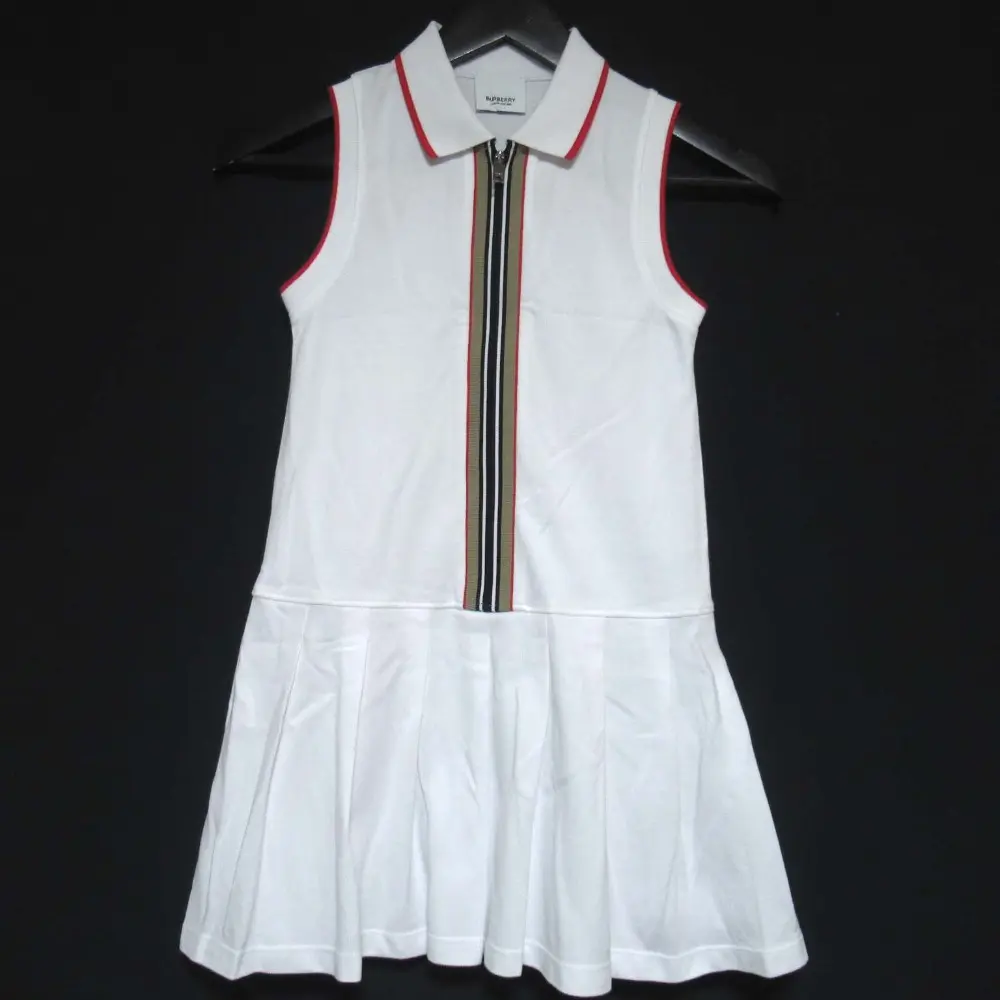 Pre-owned BURBERRY Cotton Small Leather Goods Piqué Half Zip Dress