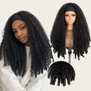 Burmese Curly Headband Wig Human Hair Glueless Wig Bling Hair No Gel No Glue Full Machine Made Wig with Headband 180% Density All Day Wigs for Beginners Friendly Summer Wig #SummerWins #DealsForYouDays