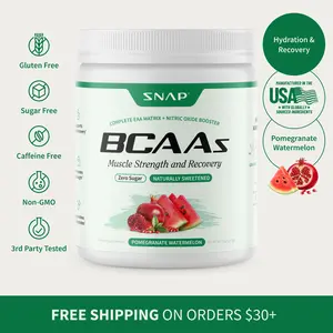 Snap Supplements - BCAA Powder - 30 Servings - Natural Supplement - Pomegranate Watermelon Flavor Healthcare Dietary Snap Supplements - BCAA Powder - 30 Servings - Natural Supplement - Pomegranate Watermelon Flavor Healthcare Dietary