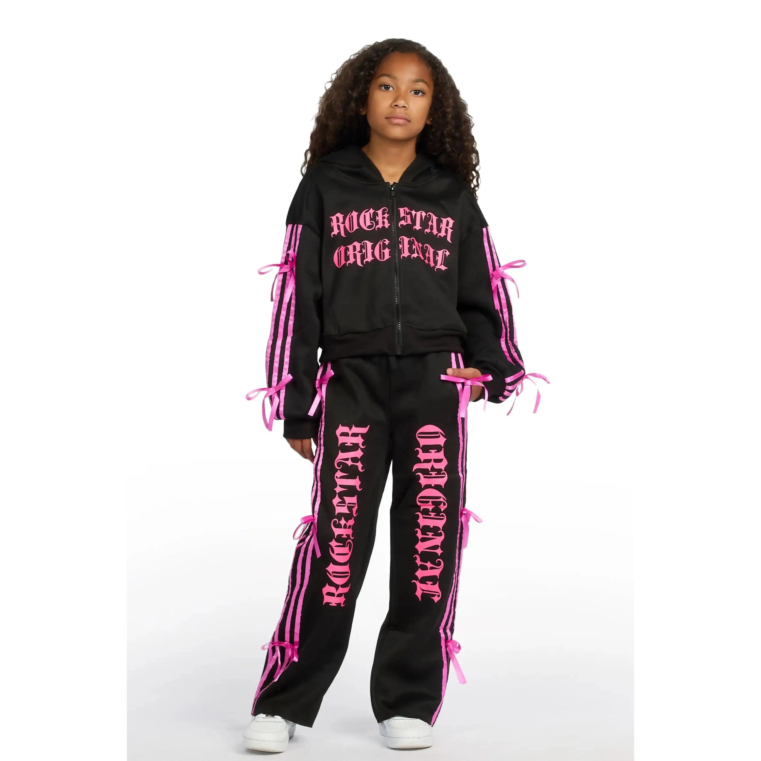 Girls Kettisha Black Baggy Track Set