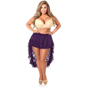 Plum High Low Lace Skirt