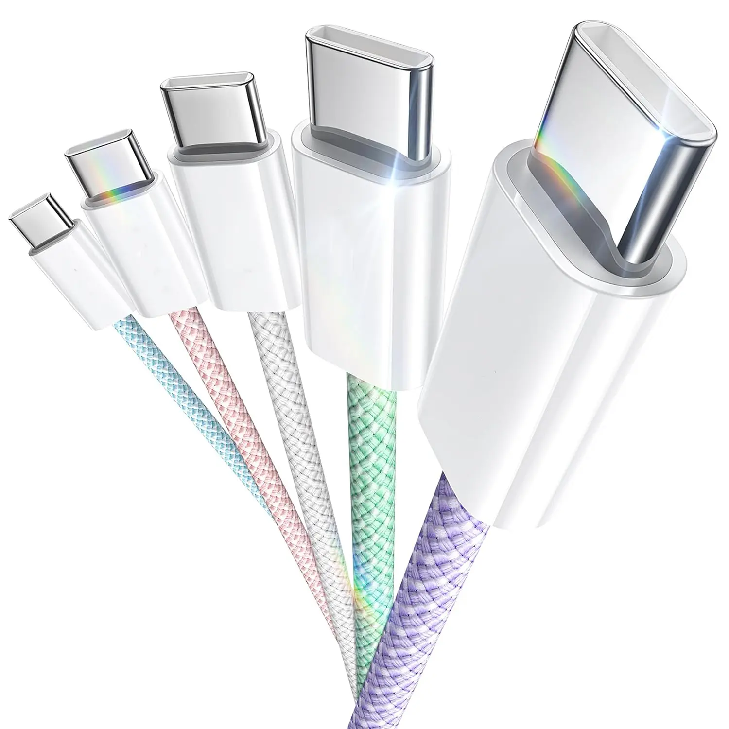 USB-C to Type C charging data cable (3.3/6.6/10 feet nylon braided Cord) for indoor/travel and car use, 60W~18W, Typec Fast Charging, compatible with iPhone17/16/Pro/Pro Max, Samsung/Xiaomi/Sony~Android mobile phones, Braided charger cord