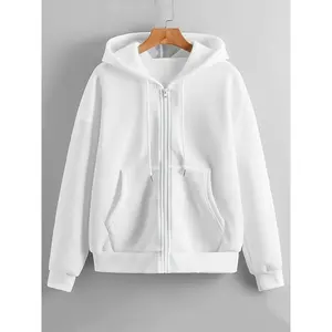 Cozy Women’s Hooded Sweatshirt – Active Hoodie with Long Sleeves, Drawstring Hood, and Pocket – Made from Soft Solid-Color Fabric, Perfect for Casual Activewear and Sports