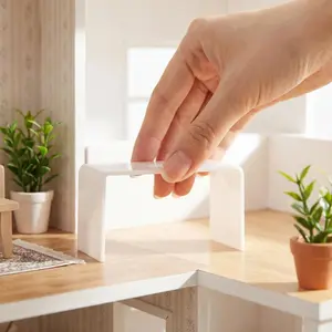 Mini Dollhouse Table 1:12 Scale Acrylic Transparent Furniture for Doll Play & Toy Collection Ideal Living Room Centerpiece