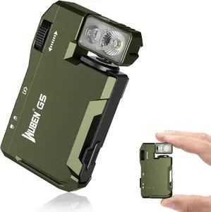 G5 Rechargeable EDC Flashlight,  RGB Flashights, 400 Lumens Portable Flat Mini Flashlights, IP68  Multi-Mode  Small  Flashlight for Camping,  (Green)