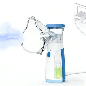 1PCS Portable  with 400mA Lithium Battery for Adults & Kids Adjustable NebulizationRate Mesh Mask for Breathing Problems & FacialHydration No Battery Installation Needed