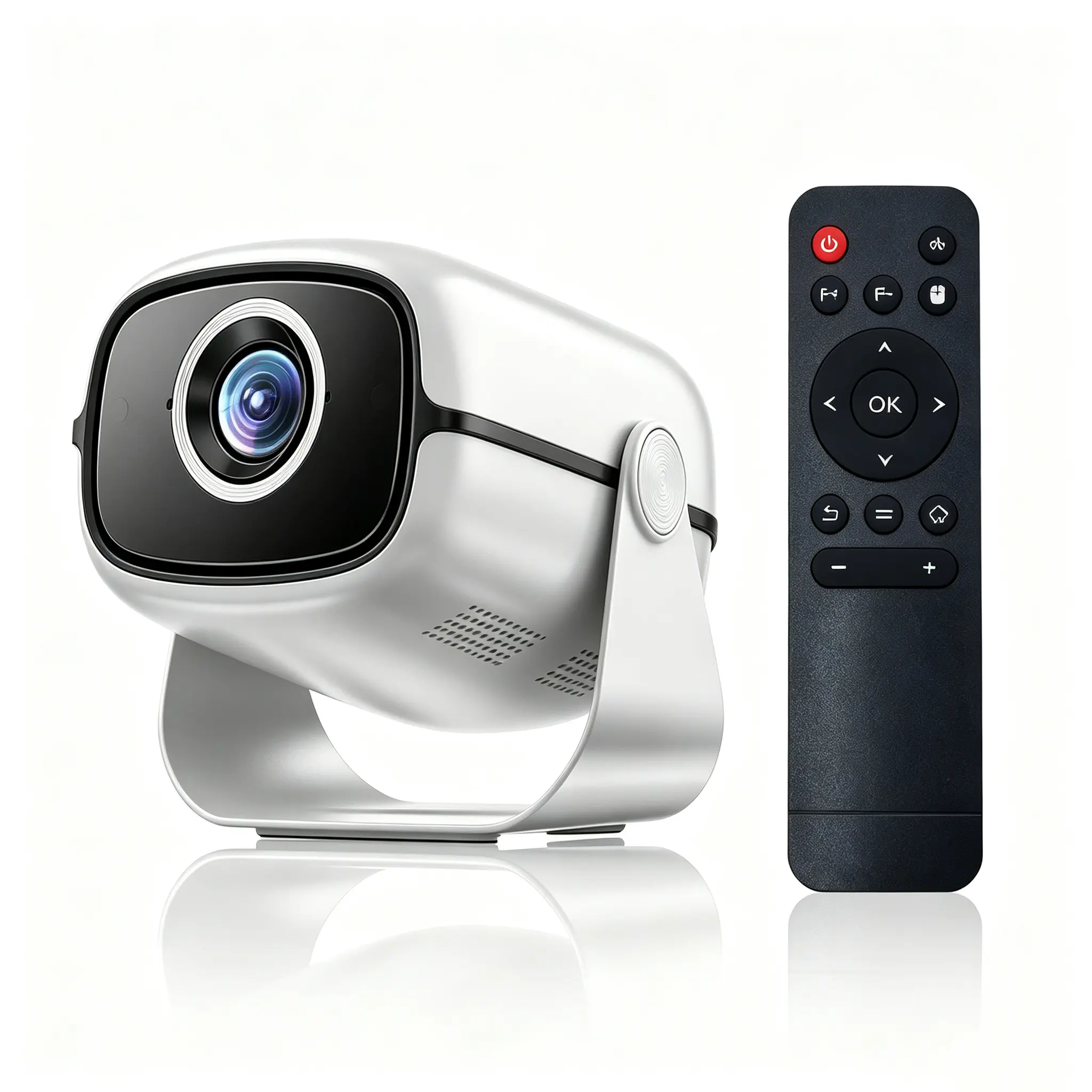 Veidoo Portable Projector,220 ANSI Lumens,Auto Vertical Correction,Smart Android OS,WiFi,Bluetooth,4K-1080P Support,Built-in Apps,180° Rotation,Mini Projector for Bedroom,Outdoor Movie Use