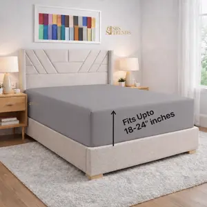 Extra Deep Pocket Fitted Sheet 18-24” | Soft Microfiber Bed Sheet with Elastic Straps, Wrinkle-Free, Secure Fit All Mattress Sizes