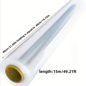 Ultra Wide Transparent Plastic Packaging Film, 31.5inch X 590.55inch, Heavy-Duty for Gifts, Weddings, Christmas, Flowers, Glass Items