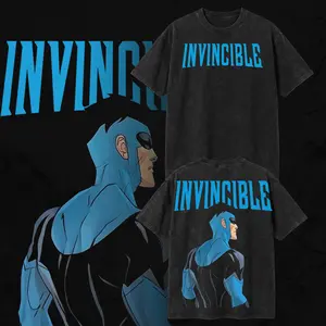 Mark Grayson Invincible War Comic Menswear Gift for Movie Fans Top Apparel Classic Oversized Seamless Simple Straight Man Designer Shirts Men's Regular Fit Floral Print Tee Heavyweight Cotton T-Shirts Featuring Epic Panther Design
