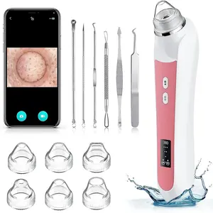 Blackhead Remover Vacuum, USB Interface Type Pore Vacuum, Black Head Extractions Tool with Camerafor, Men and Women Pore Cleaner, 3 Adjustment Modes & 6 Suction Heads