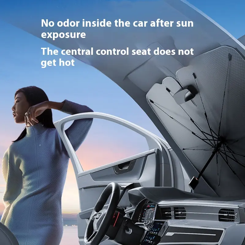 Butterflyedge Biomimetic Windshield Sun Shade Umbrella - Foldable Portable Synthetic Durable PG Material Cover for Large/Small Cars, Heat Reduction, UV Protection to Shield Dashboard & Seats from Sun Damage