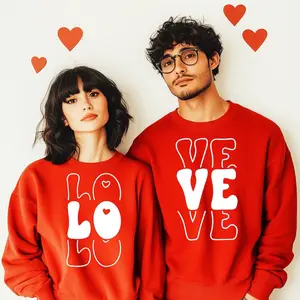 Valentine’s Day Love Couple Sweatshirt, Love Matching Sweatshirts for Couples Shirt, Unisex Romantic Gift Idea Couple Casual Daily Wear Tee For Men & Women, Apparel Made In The USA